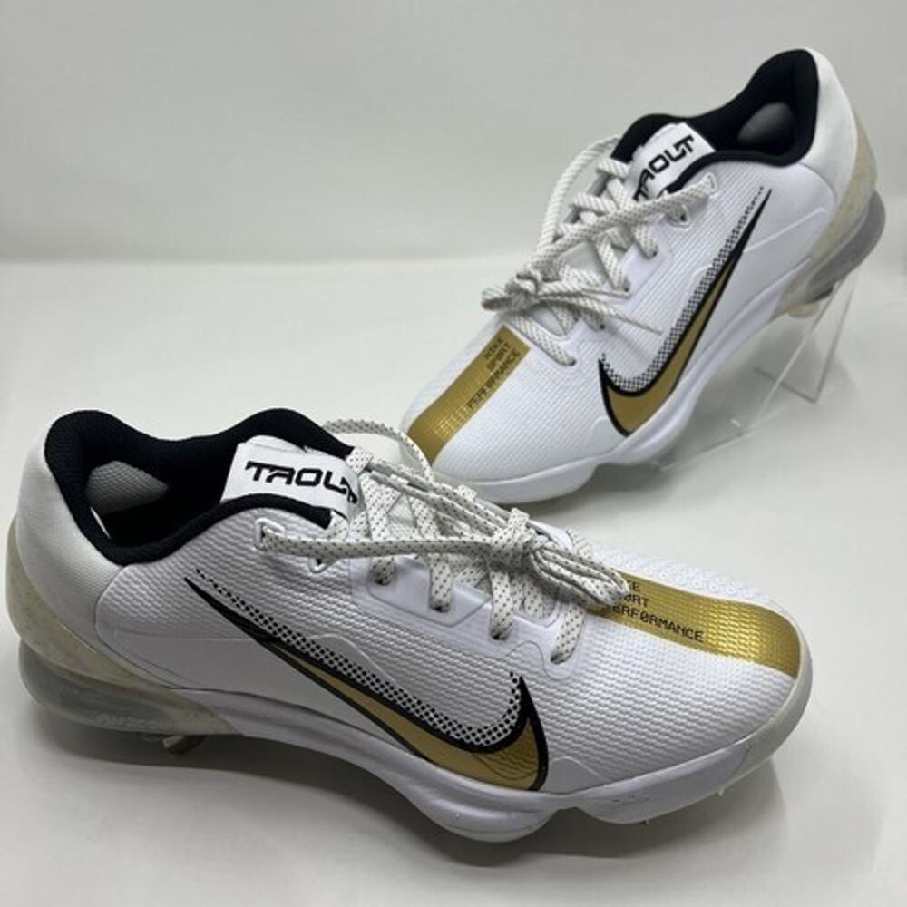 Nike Force Zoom Trout 7 Pro Baseball Cleats White Gold CQ7224-106 Men’s Size 8